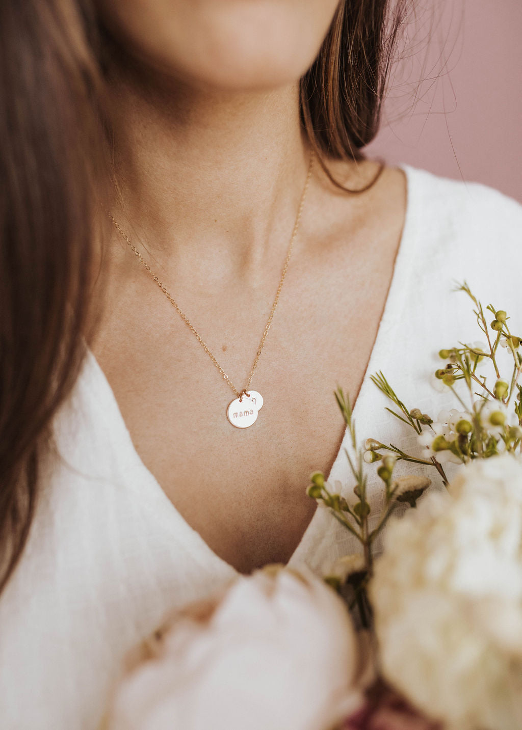 Mama Disc Necklace - 1/2"