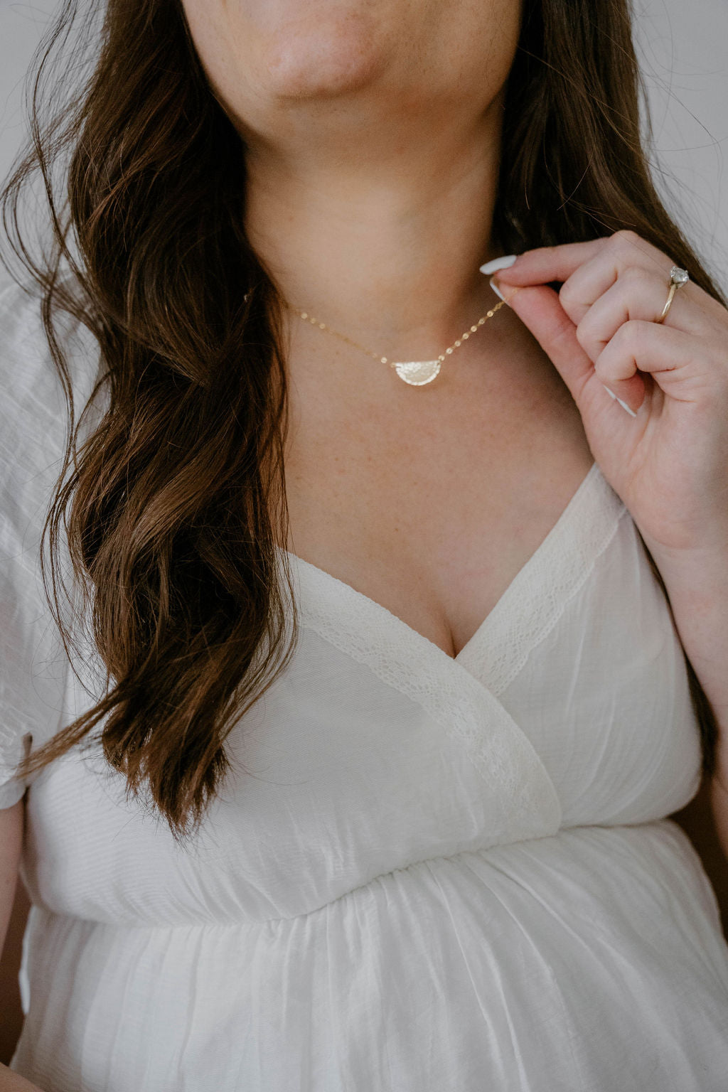 The Hammered Half Moon Necklace